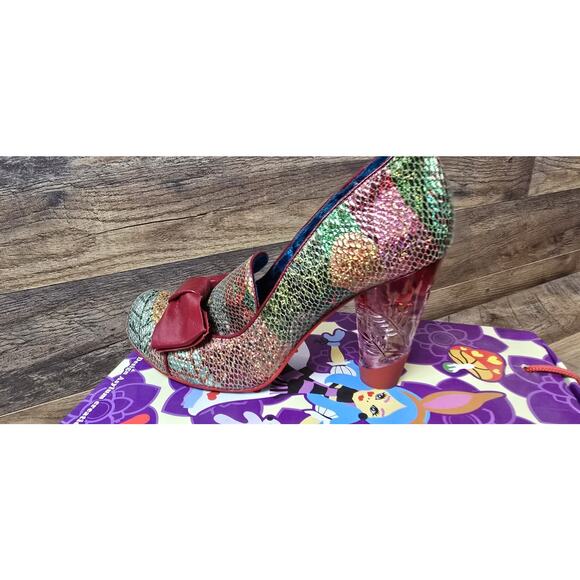 Irregular Choice Ozzy Green/Red Chunky Heel 3801-02K USA 10 EUR 41 Pre Owned - Picture 11 of 16